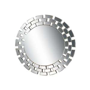 Contemporary Elegant Round Glass <b>Mirror</b> Framed Luxury Home Decor Wall Mount for Living Room Bathroom Modern <b>Plastic</b> Material - Product Image 2