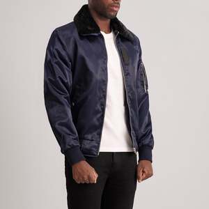 Clyde B-15 Blue Bomber Jacket High Fashionable Streetwear Hooded Breathable Cotton Sublimation 3D XL for Winter Outdoor Flight - Product Image 2