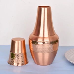 Elegant Copper <b>Water</b> <b>Bottle</b> Eco Friendly Vintage Hammered Design Leak Proof Durable Reusable Premium <b>Bottle</b> - Product Image 4