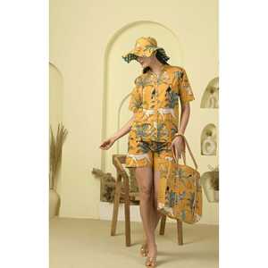 Ensemble de shorts skinny en deux pièces Jungle Joy Mustard, taille XS pour femme, vêtements d'hiver, MOQ 3 pièces - Product Image 5