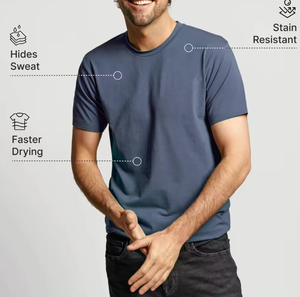 Camisetas de algodón orgánico 100% de gran calidad para hombre, patrón sólido, tela de 240 gramos, Envío Mundial, ropa de algodón Natural - Product Image 3