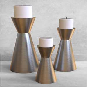 Portavelas Decorativo de Diseño, Candelabro Contemporáneo de Metal Negro - Product Image 6