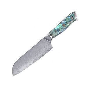 มีดเชฟดามัสกัสพร้อมด้ามจับเรซินใบมีดเหล็กคาร์บอนสำหรับห้องครัวบริการ OEM ODM ออกแบบได้ตามต้องการ - Product Image 4