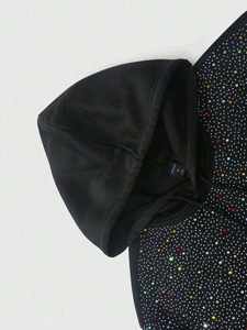 Sudadera con Capucha para Hombre, Invierno, Negra con Pedrería Multicolor Bordada, 450 GSM, 100% Algodón Felpa, Estilo Urbano, Personalizable - Product Image 4