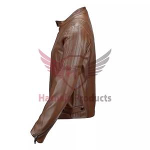 Hot Sale Stylish Premium Genuine Leather <b>Jacket</b> for <b>Men</b> Durable <b>Casual</b> Outerwear in Black Hard Manufactured by Hasnain - Product Image 2