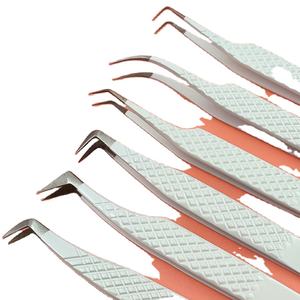 Pinzas para pestañas, pinzas de etiqueta privada, aplicador de pestañas con tijeras rosas para bebés, pinzas rosas para pestañas - Product Image 1