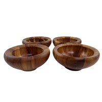 Bol de service en bois naturel de qualité supérieure, design élégant pour des présentations de dîner raffinées, plats et assiettes artisanaux