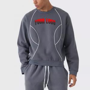 Camiseta Deportiva para Hombre, de Gran Peso, con Rayas en Contraste, Logotipo Personalizado, Patrón en Relieve, Material de Poliéster, Camiseta Esencial - Product Image 4