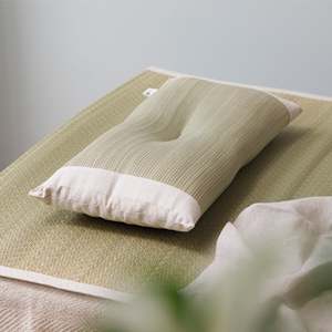 Japanese Igusa <b>Flat</b> <b>Pillow</b> Beige - Product Image 2