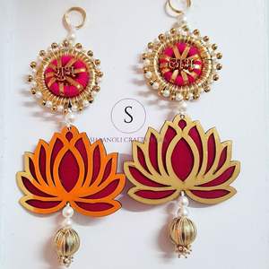 Acrylic Shubh Labh with Lotus Design Festive <b>Door</b> Hanging Shubh Labh Welcome <b>Decoration</b> Toran <b>for</b> Festival <b>Door</b> Decor - Product Image 6