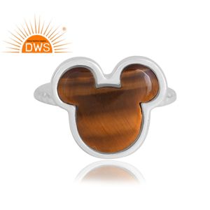 แหวนพลอยสีเหลืองตาเสือธรรมชาติทำจากเงินสเตอร์ลิง925ออกแบบได้ตามที่ต้องการเหมาะสำหรับเป็นของขวัญสำหรับผู้หญิง - Product Image 3