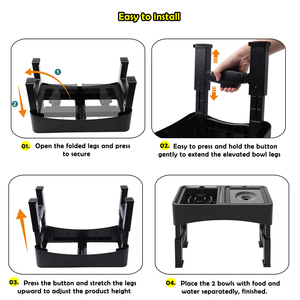 Set mangkuk hewan peliharaan Diy, mangkuk anjing yang ditinggikan dengan 4 tinggi dapat diatur berdiri lambat - Product Image 6