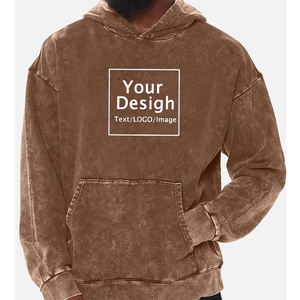 Custom Your Design Here Embroidery Acid Wash Hoodie Vintage Wash Sweat à capuche de haute qualité Fabricant et fournisseur - Product Image 1