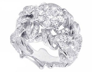 Elegante nuevo diseño S925 plata esterlina con moissanita redonda diamante racimo boda anillo de compromiso para mujer - Product Image 1