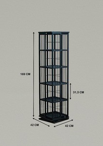 Estantería giratoria 360°, librero giratorio, expositor giratorio, estantería metálica giratoria, estantería de almacenamiento giratoria, estantería giratoria para libros - Product Image 3