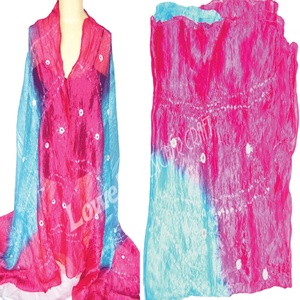 Foulard Hijab en Soie Pure à 100% Teintée par Nouage (Bandhani) – Léger, Doux, Respirant, Élégant, Long (180x75cm) – Écharpe Ethnique Tendance – Vente en Gros - Product Image 1