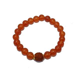 Homme et femme Cornaline rouge et pierre de Rudraksha Perles rondes Bracelet Maker Stones Style Fashion Jewelry Energy-Giving Gift - Product Image 6