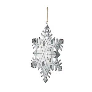 Meilleure vente flocon de neige de table en métal galvanisé fait à la main léger brillant argent poli sans rouille durable ornement de Noël - Product Image 6