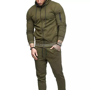 Survêtement personnalisé blanc pour homme, survêtement confortable en coton, fermeture éclair, bande latérale, vêtements d'entraînement - Product Image 6