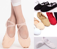 Zapatillas de Ballet Profesionales para Niños, Ecológicas, de Lona, Ligeras, Duraderas, Antideslizantes, con Suela Dividida Suave y Transpirable