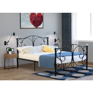 Best Selling <b>Black</b> Metal <b>Bed</b> Frame Steel CHRISTINA Strong Durable for Bedroom Use for Dormitories Bulk Supplier Bulk Sale - Product Image 6