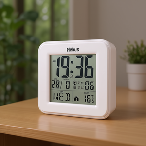MEBUS MEB Digital <b>Radio</b> Alarm <b>Clock</b> White Desk & Table <b>Clock</b> - Product Image 3