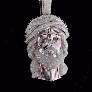 Pendentif personnalisé avec nom, certifié IGI, Jésus VVS plaqué or, style hip-hop, pour hommes - Product Image 6