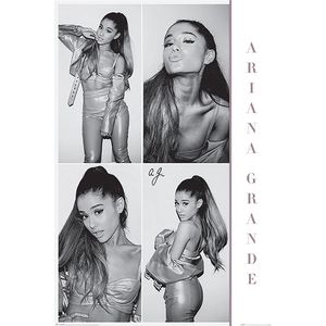 Affiche Ariana Grande noir et blanc en papier résistant pour décoration murale - Product Image 4