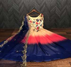 Ropa festiva de algodón de alta calidad, traje largo DE TRABAJO bordado de Color negro, Georgette, 2022 - Product Image 3