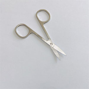 QNQ High Quality Professional Safety Stainless Steel Curved Tip Cuticle <b>Makeup</b> Scissors Nose Vibrissa Trimming Scissors - Product Image 4