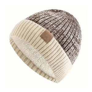 Gorro de punto de invierno con forro suave, cálido, elástico, informal, para hombres y mujeres - Product Image 1
