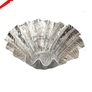 Bol de service alimentaire de forme irrégulière fini argent aspect simple pour la maison d'hôtel - Product Image 2