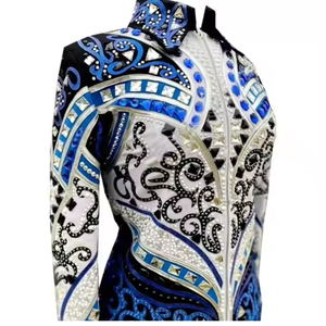 Chaqueta ecuestre de estilo occidental elegante de diseño personalizado 100% cristales traje de equitación cómodo Logo conjuntos de accesorios - Product Image 3