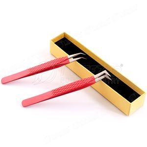 Puntas bien cerradas, venta al por mayor, pinzas de extensión de pestañas con punta de fibra de agarre de diamante de acero inoxidable alemán de alta calidad - Product Image 5