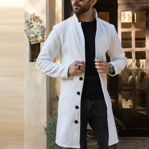 Manteau long pour homme sur mesure, manteau long pour homme à étiquette privée, manteau long de haute qualité 100% coton/laine - Product Image 5