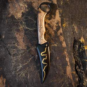 Cuchillos de Caza y Camping Profesionales de Acero Inoxidable D2, Mango de Madera, Hoja de Supervivencia de Alta Calidad para Exteriores, Personalizable OEM - Product Image 2