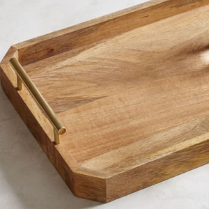 Handle Wooden <b>Tray</b> Farmhouse Decor Floral Pattern Easy to Clean Serving Platters <b>Storage</b> <b>Tray</b> for Hotels Restaurant - Product Image 4