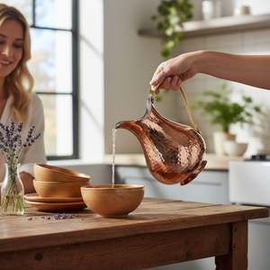 เหยือกน้ำทองแดงขนาดเล็ก ดีไซน์วินเทจ ตีขึ้นรูปด้วยมือ - Product Image 1