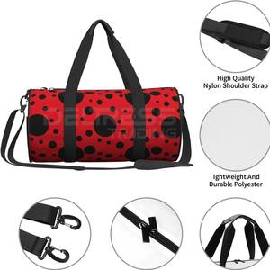 Bolsa deportiva de gimnasio de malla ligera con logotipo personalizado, lona de viaje de gran capacidad Unisex con cierre de cremallera hecha de lona y nailon - Product Image 4