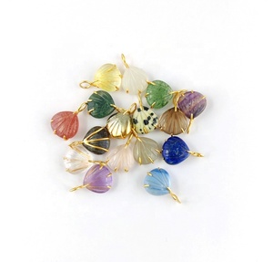 Pendentif Coquillage Fluorite 12mm Coquillage Sculpté Fluorite Or 18K Vermeil 925 Argent Sterling Sertissage Pendentif Charme Fluorite - Product Image 5