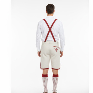 Pantalones cortos de cuero bávaro tradicional Lederhosen para hombre, lienzo transpirable de secado rápido, diseño de logotipo personalizado, venta al por mayor de fábrica OEM - Product Image 2