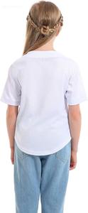 Maillot de baseball pour enfants en gros, boutons, t-shirts à manches courtes pour garçons, mode hip-hop, décontracté, sport, couleur unie, CHEMISE VOTRE ÉQUIPE - Product Image 3
