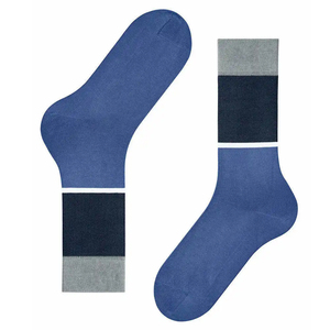 Wholesale Crew <b>Socks</b> Blue Gray <b>Black</b> Stripe Breathable Knitted Regular Fit Adults Daily Casual Wear 2026 - Product Image 3