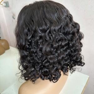 Perruque vietnamienne dentelle frontale HD Remy cheveux 100% naturel crépus bouclés vague profonde Double dessiné cuticule bande Ins Extensions - Product Image 4