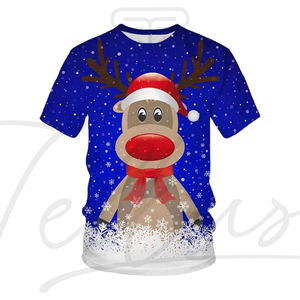 Camisetas navideñas impresas personalizadas de alta calidad, camisetas navideñas de sublimación, camisetas navideñas cómodas de gran venta - Product Image 6