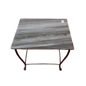 Mesa de centro de mármol hexagonal con muebles de sala de estar de Metal de hierro Mármol gris y acabado de Metal negro para decoración del hogar - Product Image 4