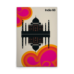 Made In Germany - Home Decor Canvas <b>Picture</b> Retro India - Wall Mural In Cream And <b>Black</b> - Canvas <b>Picture</b> On Stretcher <b>Frame</b> - Product Image 1