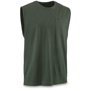 Débardeur personnalisé pour hommes Gym Fitness T-shirt sans manches surdimensionné en coton noir uni avec emmanchure - Product Image 5