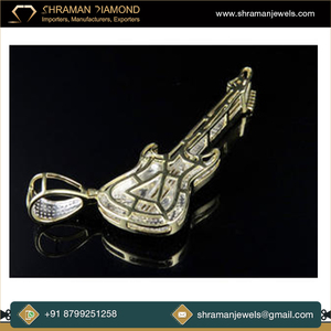 เครื่องดนตรีอินเทรนด์10K สีเหลืองทองฮิปฮอปคลาสสิกวงดนตรีที่กำหนดเองจี้เพชรโมอิสซาไนท์สร้อยคอสวย - Product Image 4