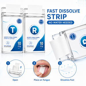 Satiety Oral Strips Appetite Support 10 Mg Fast Dissolve No Water Needed Adult Use Peptide Formula - Product Image 1